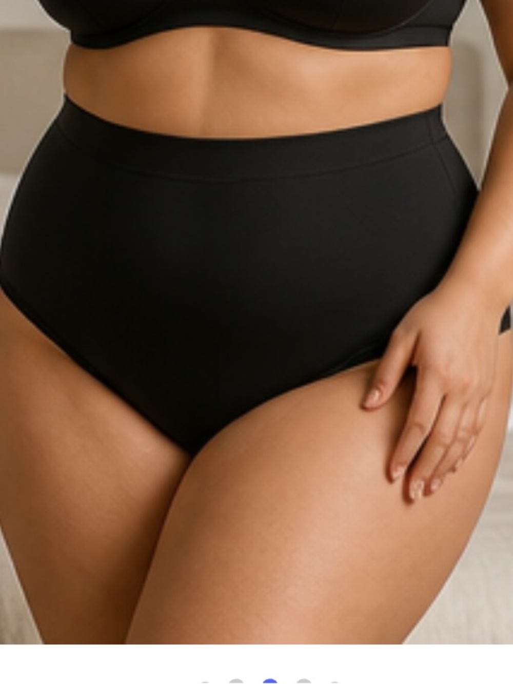 NWOT Plus Size 2x Black Seamless High-Waist Panties